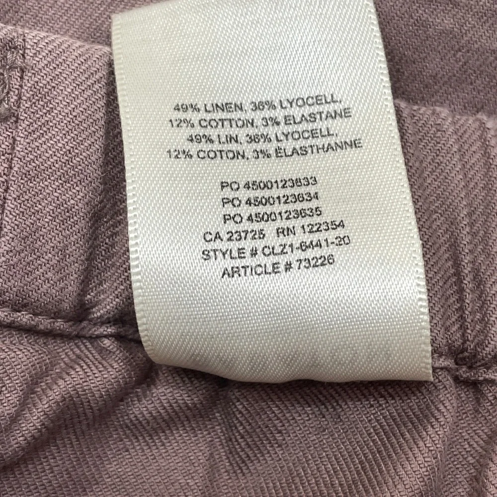 Aritzia Babaton Joggers Womens XS Linen Blend‎ Crop Pull On Mocha Brown Pants